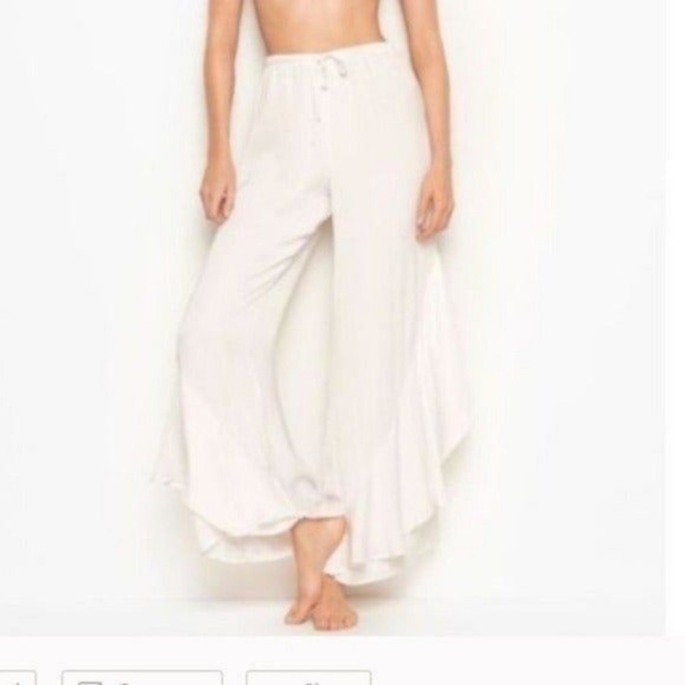 VS  Ruffle Ivory Sateen Sleep Pants Medium